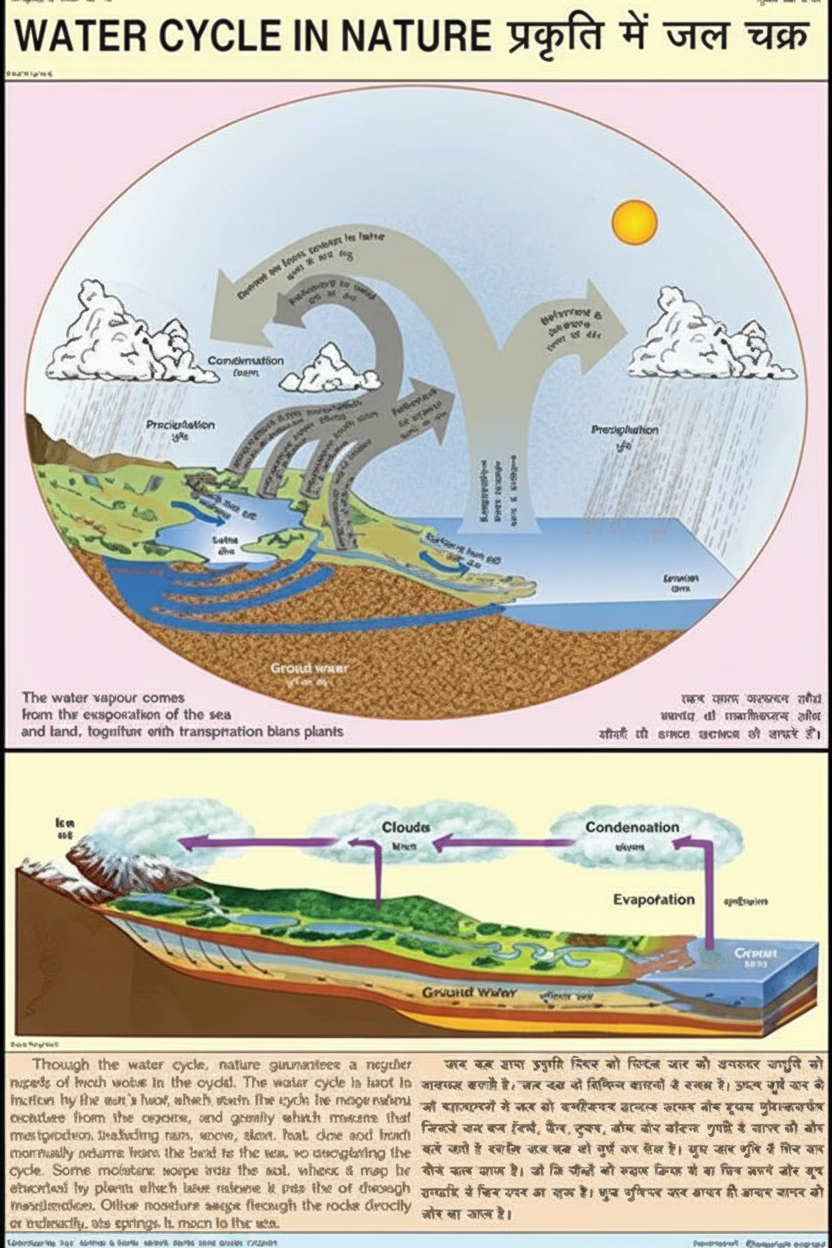 Water Cycle in Nature Chart