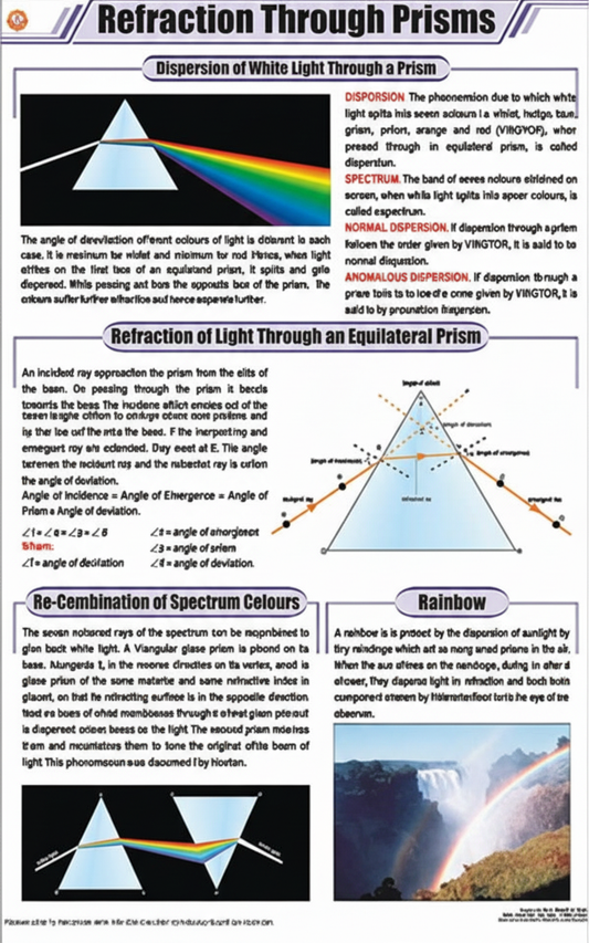 Refractions through prisms Chart